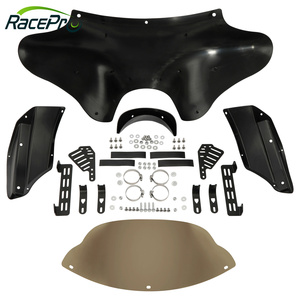 Parabrisas de carenado delantero de ala de murciélago para motocicleta RACEPRO apto para <span class=keywords><strong>Harley</strong></span> Softail Deluxe Fatboy Heritage Classic Yamaha V Star <span class=keywords><strong>1100</strong></span> 650 - Product Image 5