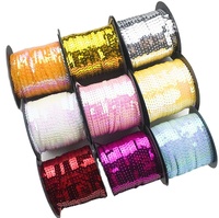 Deepeel RC187 6mm Dentelle à paillettes laser colorée pour robe de danse de performance, garnitures décoratives, accessoires de couture DIY, dentelle