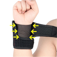 Protège-poignet réglable en néoprène fin pour badminton, basketball, tennis, yoga, entraînement, unisexe, fixation à double ressort, respirant, soutien