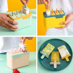 แม่พิมพ์ทำไอศกรีมแบบ DIY 4 ช่อง ทำเองได้ ง่ายต่อการแกะออก ทำจากซิลิโคน เป็นมิตรกับสิ่งแวดล้อม - Product Image 5