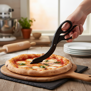 Forbici monouso in Nylon per Pizza antiaderente con materiale in metallo e legno personalizzabile Logo pieghevole per Pizza commerciale utensili - Product Image 3