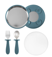 Assiette divisée en silicone de qualité alimentaire incassable sans plastique pour enfants, motif animalier, style classique, compatible lave-vaisselle