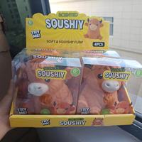 Jouet sensoriel anti-stress en TPR en forme de vache des Highlands géante, mignon, marron, pour enfants et adultes, idéal pour les anniversaires