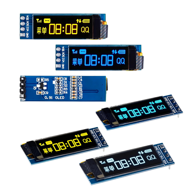 0.91 Inch OLED Module 0.91" White/Blue OLED 128X32 OLED LCD LED Display Module 0.91" IIC Communicate