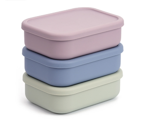 700 мл без BPA 3 отделения Bpa бесплатно детский контейнер для закусок Bento силиконовый Ланч-бокс с крышкой - Product Image 2