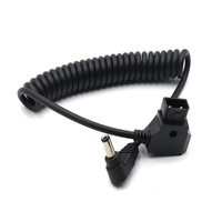 Câble enroulé DC 5,5x2,5 mm à angle droit vers D-Tap, 2 conducteurs, adaptateur de caméra en PVC avec connecteurs nickelés