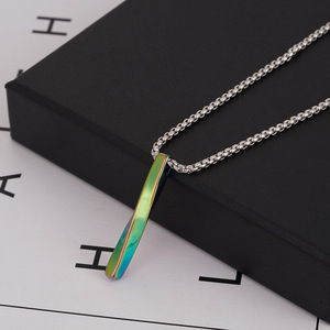 Модное ювелирное изделие DAIHE, спиральное ожерелье из нержавеющей стали, простая мужская длинная пустая цепочка с кулоном в стиле хип-хоп - Product Image 2