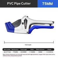 WEIDA Cortador de Tubos de PVC con Trinquete Autoblocante de Aleación de Aluminio de 75 mm, Herramientas Manuales de Plomería, Juego de Escariadores de Tubos, Roscador Manual, 3 Años de Garantía