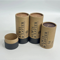 Tube en carton kraft biodégradable et recyclable, fait main, écologique, pour emballage alimentaire de poudre de thé matcha, vente en gros