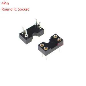 DIP4 IC ROUND HOLE SOCKET 4P DIP CHIP TEST HOLDER Adaptor 4 PIN dip-4 DIP 4PIN 2.54MM PITCH CONNECTOR