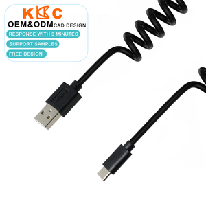 Cable USB C en Espiral con Cable de Carga Flexible de Cobre para Suministro de Energía de Equipos - Product Image 1