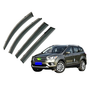 Déflecteurs d'air de voiture pour <span class=keywords><strong>Ford</strong></span> ESCAPE <span class=keywords><strong>KUGA</strong></span> 2013-2019 Visière de ventilation de fenêtre d'injection Matériau PC avec acier inoxydable - Product Image 1