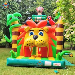 Château gonflable de jungle safari Lion King en PVC commercial pour l'extérieur, toboggan, respectueux de l'environnement, installation facile, 5x5m, pour les fêtes d'enfants - Product Image 2