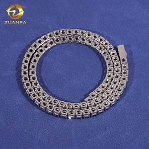 Ingrosso spedizione veloce 316L in acciaio inox <span class=keywords><strong>catena</strong></span> da Tennis ghiacciata gioielli Hip Hop nero Moissanite collana Tennis di diamanti - Product Image 3