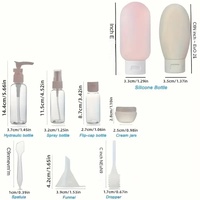Lot de 11 flacons de voyage rechargeables portables en silicone, outils de sous-embouteillage, contenants pour liquides, vaporisateurs, lotions, shampoings, gels douche, parfums