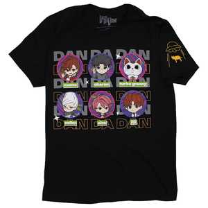 Camiseta Negra para Hombre Dan Da Dan, con Estampado de Personajes con Licencia Oficial, Corte Regular, Cuello Redondo, Manga Corta, 100% Algodón Jersey - Product Image 1