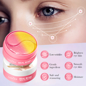 Masque pour les yeux hydratant et nourrissant à la rose SADOER, mélangé à deux couleurs, améliore les cernes, lutte contre la fléchissement périoculaire, produits de soin de la peau des yeux - Product Image 4