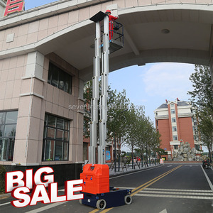 6m 7.5m 9m portatile alimentato a batteria con albero verticale guidabile sollevatore idraulico in lega di alluminio - Product Image 3