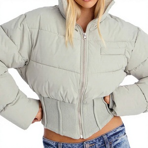 High Quality Crop Puffer <b>Jacket</b> New Design <b>Winter</b> <b>Jacket</b> for Women Custom Breathable Zip up Women Puffer <b>Jacket</b> - Product Image 1