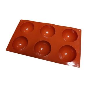 Custom Design 6-Cavity Nonstick <b>Silicone</b> Cake Mold Half Sphere <b>Baking</b> Mould - Product Image 3