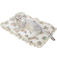 Tapis de luxe moderne en dentelle pour animaux de compagnie, couverture douce en flanelle, lit antidérapant, coussin imprimé pour chiot, chat, chien, sofa en vrac