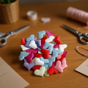 Cuori in Tessuto Ilan 5cm 10pz Decorazioni per Artigianato - Product Image 3