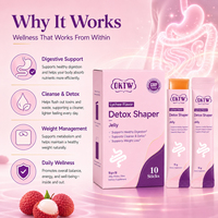 Bâtonnets de gelée détoxifiants OKTW saveur litchi pour la perte de poids et le stimulation du métabolisme, en stock, échantillons gratuits, marque privée, OEM