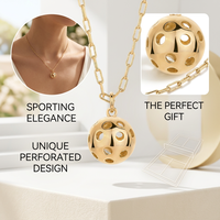 Collar con Colgante de Bola Redonda Perforada, Estilo Minimalista Premium, Cadena para Clavícula para Mujer, Uso Diario, Entrega Rápida