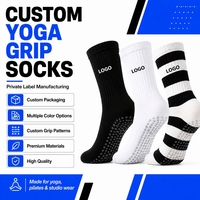 Chaussettes de sport antidérapantes mi-mollet pour femme, respirantes et écologiques, idéales pour le yoga et le Pilates, avec manchette de maintien pour le corps, qualité supérieure