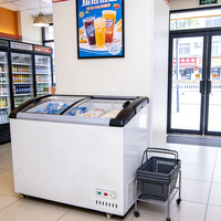 Congelador Comercial de Color Blanco con Puerta Corredera de Vidrio para Helados