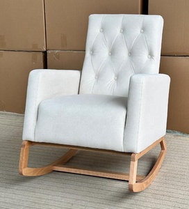 كرسي شراعي للحضانة بظهر طويل منجد بلكنة كرسي لغرفة المعيشة وغرفة النوم والمكتب مع مسند للذراع ووسادة - Product Image 5