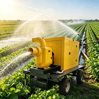 Pompe à eau centrifuge mobile portable sur remorque, pompe diesel pour l'irrigation agricole, à vendre