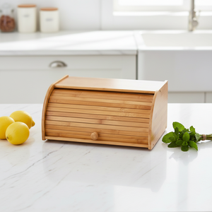 Good Price <strong>Large</strong> Capacity Vintage Food Holder Bamboo <strong>Bread</strong> Storage Box Roll Top Wooden <strong>Bread</strong> <strong>Bin</strong> - Product Image 3