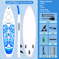 Stock entrepôt UE Exportation Planche de paddle gonflable extra large 320 cm Charge maximale 180 kg Dropshipping Planche de SUP durable TIKI