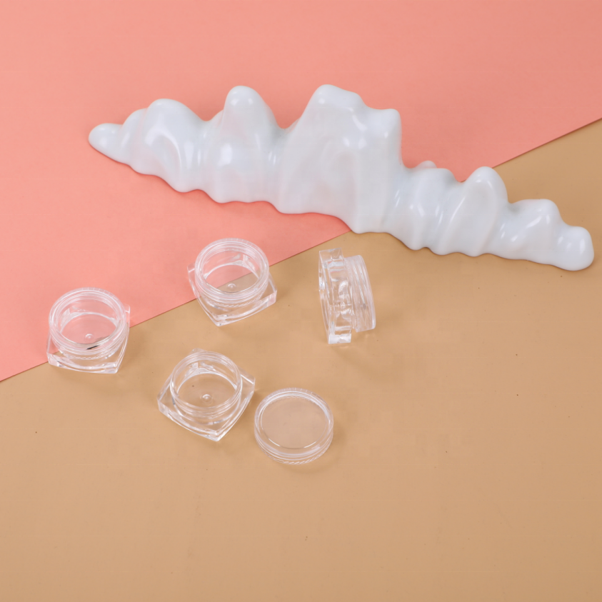3g 5g Clear PS Plastic Cosmetic Jar Luxury Container with Screw Top Lids for Skin Care Samples