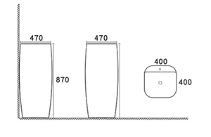 Chậu rửa mặt sứ cao cấp hình tròn, màu trắng, đặt sàn, làm thủ công, một khối - Product Image 5