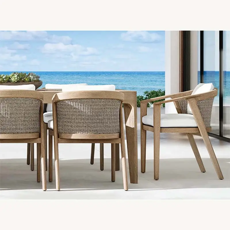 Top Qualität Modernes Design Teak-Esstisch und -Stuhl Set für Esszimmer und Restaurant Teakholz Esstische-Sets