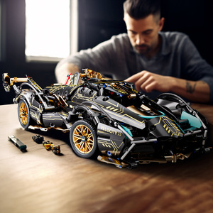 Auto da Corsa Telecomandata Cyber Bugatti Transfrontaliera, Modellino da Costruire per Ragazzi, Auto Sportiva da Assemblare - Product Image 2