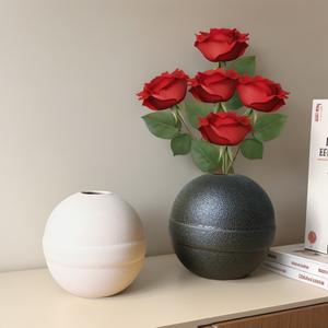 Vase givré couleur Morandi pour la maison, décoration nordique pour fleurs séchées, ornement artistique en résine époxy, personnalisable - Product Image 4