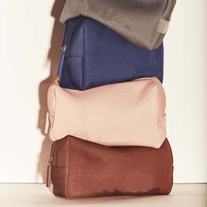 Pochette de rangement cosmétique pliable et réutilisable pour femme avec logo TPU, fermeture éclair, colorée, en polyester et néoprène écologique, sac de maquillage de voyage - Product Image 2