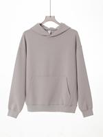 Sweat-shirt à capuche à épaules tombantes, Hoodie uni sans cordon pour le streetwear, Vêtements personnalisés en gros