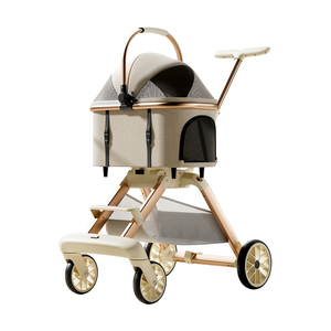 <span class=keywords><strong>Poussette</strong></span> de voyage légère pour chien avec roues amortissantes pour animaux de compagnie de petite et moyenne taille, utilisation en extérieur - Product Image 1