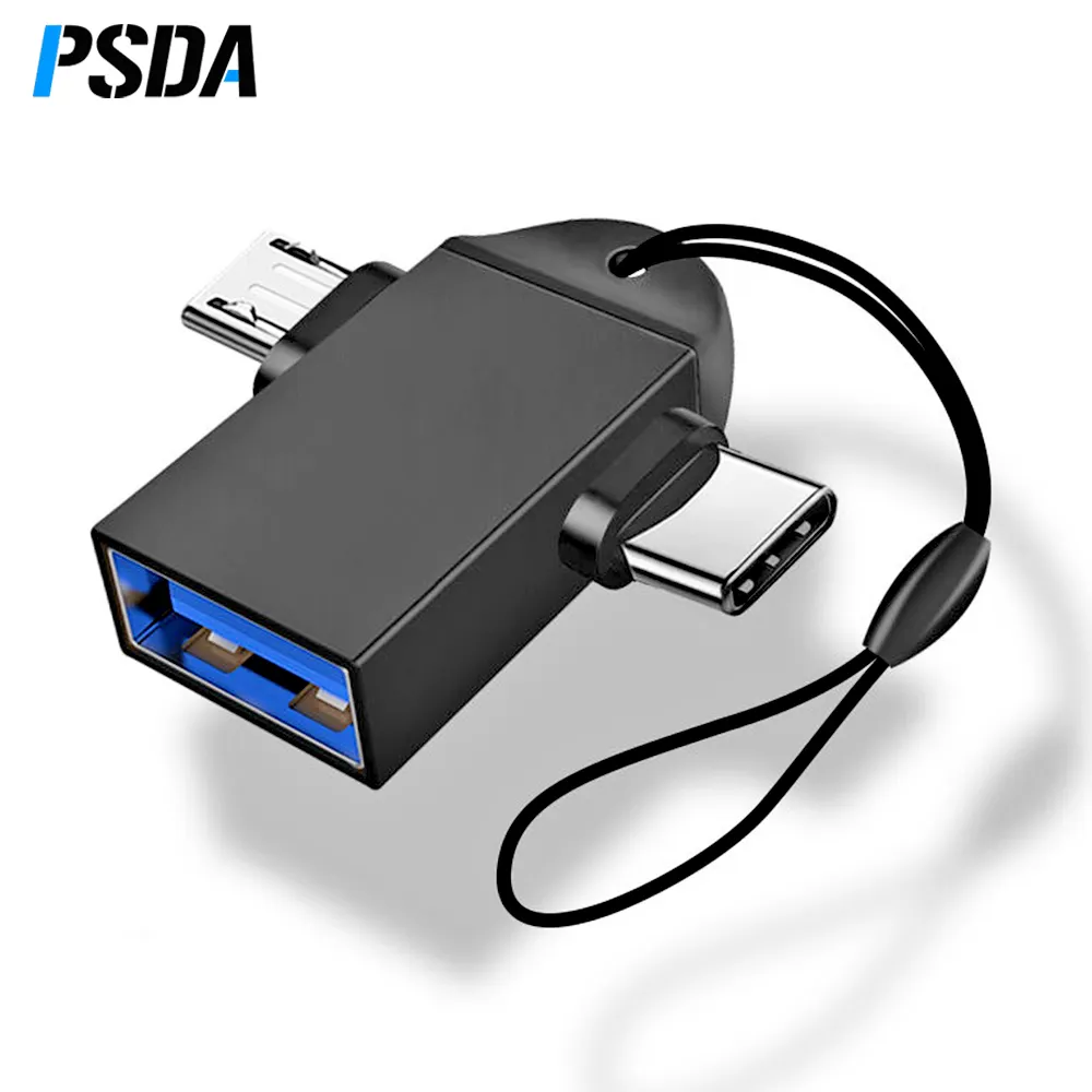 PSDA OTG Adapter USB Type C Micro USB 2in1 Android Mobile Phone Convertor U Disk Tablet OTG Connector USB3.0 OTG For Xiaomi