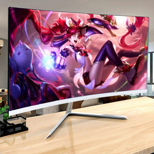 New Customized Computer Curved IPS Screen Desktop Gaming Monitor 1080P Frameless 21.5/24 Inch 75Hz LED LCD Anti-Blue Light