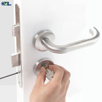 Poignée de Porte à Levier Massive en Acier Inoxydable pour Portes Industrielles, de Magasin, d'Hôpital, de Bureau et Intérieures