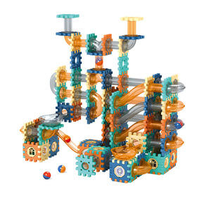 286 piezas de bloques de construcción de tuberías de plástico, juguete educativo Unisex DIY con modelo de carreras de mármol certificado EN71, creación de Juguetes - Product Image 1