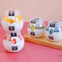 160ml 210ml Emballage clair de qualité alimentaire en plastique rond pour lait yaourt crème glacée gelée pouding mousse pot PET tasse en plastique avec couvercle