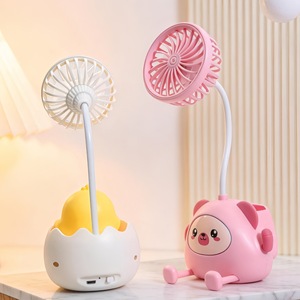 Porte-stylo de bureau mignon en forme de dessin animé avec ventilateur à col flexible rechargeable pour enfants, idéal comme cadeau - Product Image 3