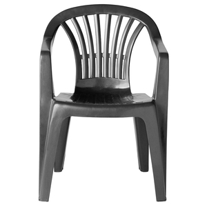 Sedia Monoblocco in Resina Lyra con Schienale Basso in Grigio Antracite - Product Image 2