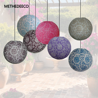 Methedeeco Lanternes suspendues en papier floral multicolore Lanternes d'ornement de fête en papier imprimé floral
